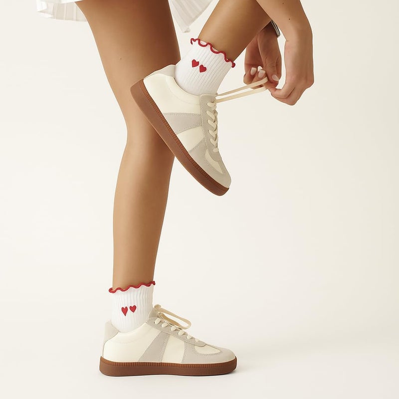 Shapes Studio Crew Half Calf Grip Socks, Cutest Fruits Pilates Socks, Ruffle socks, Non-Slip, Barre Yoga Fitness - Image 5